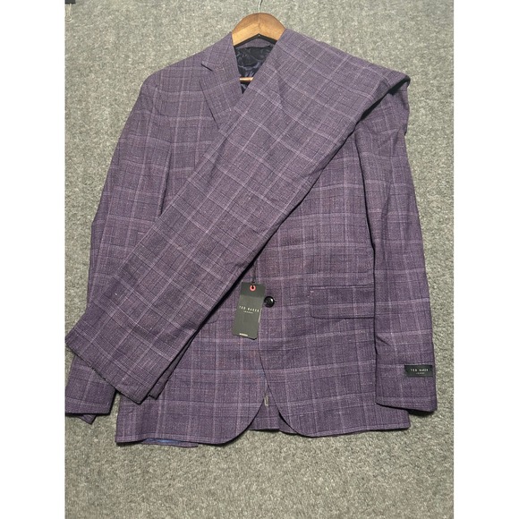 Ted Baker Other - Ted baker suit Karl sport blazer modern size 40R windowpane purple new unlined